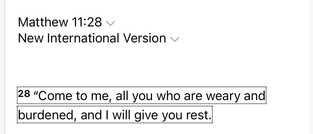 Come to Jesus to find rest Sticker; Matthew 11:28