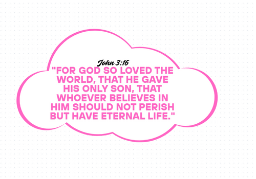 Cloud with John 3:16 pink