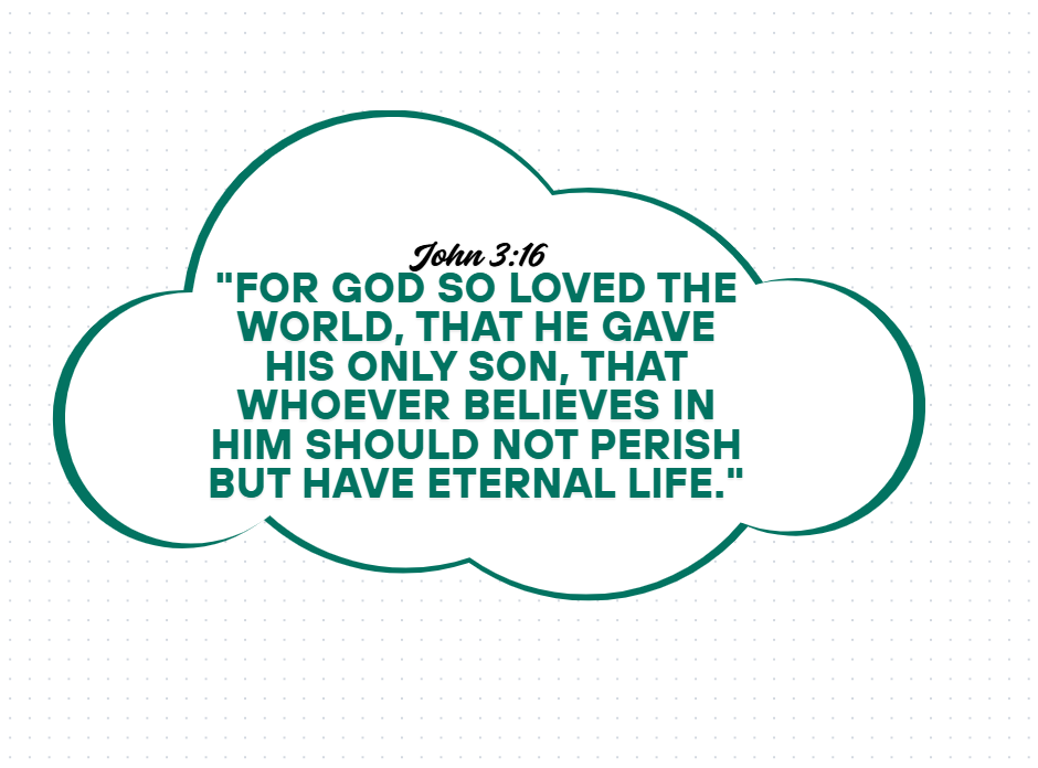 Cloud with John 3:16 green