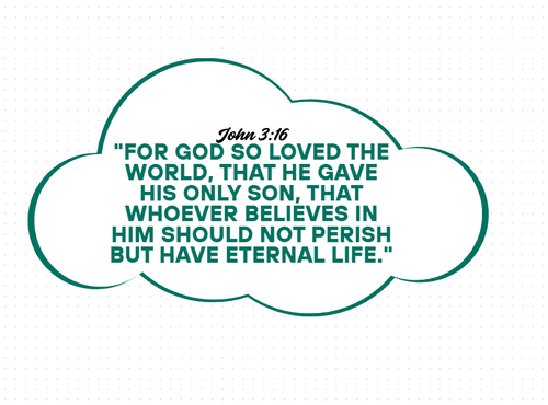 Cloud with John 3:16 green