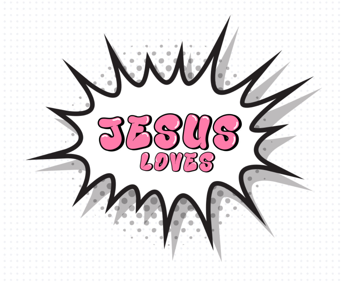 Jesus Loves Sticker (Comic Style)